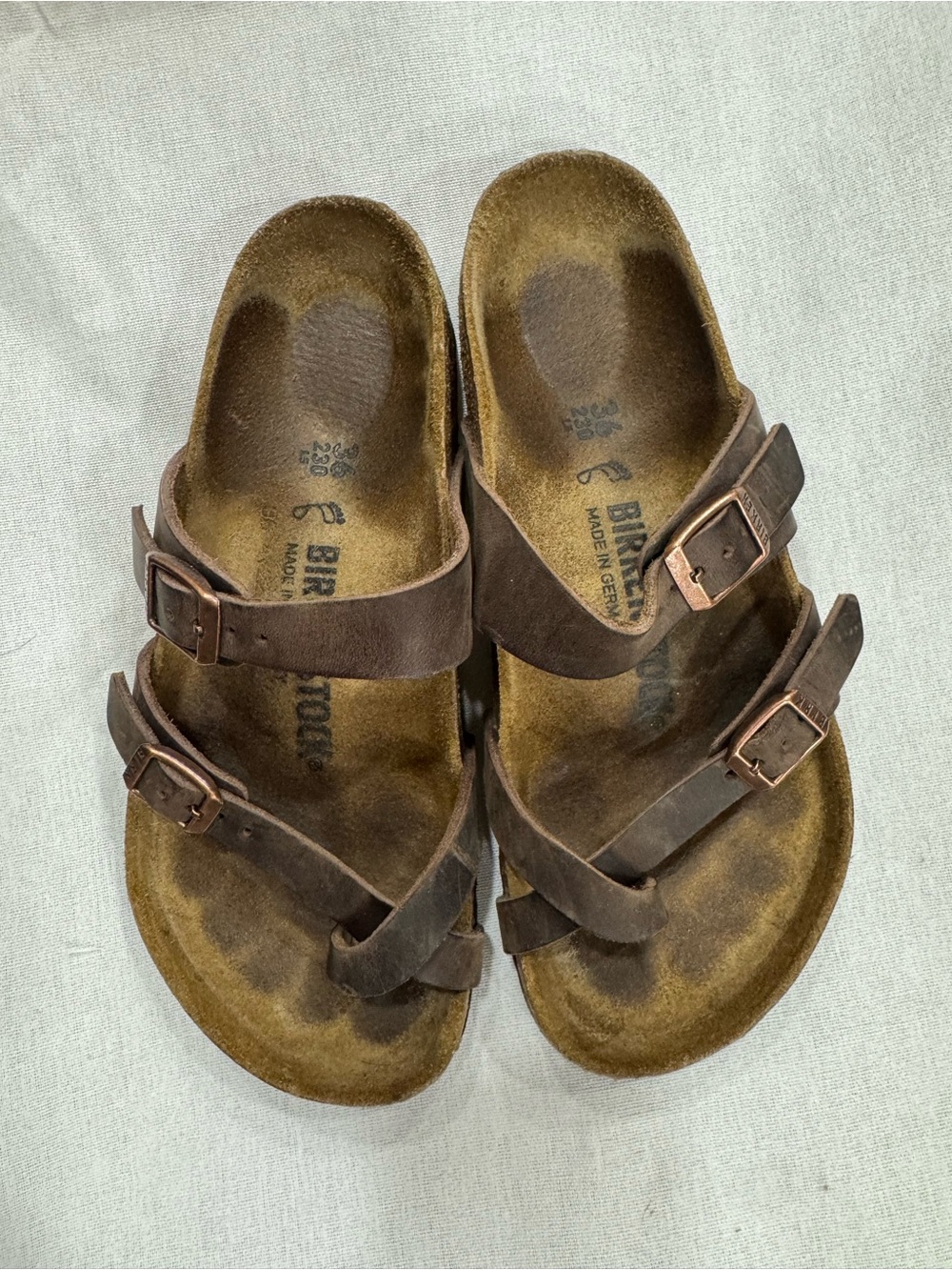 Birkenstock Mayari Brown Double-Strap Leather Sandals